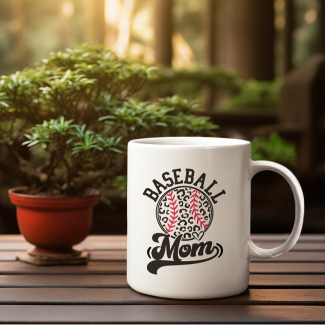 Wild Baseball Mama Leopard Print Tasse (Von Creator hochgeladen)