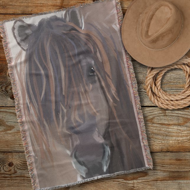 Wild Bay Brown Horse Funny Messy Hair Decke (Von Creator hochgeladen)