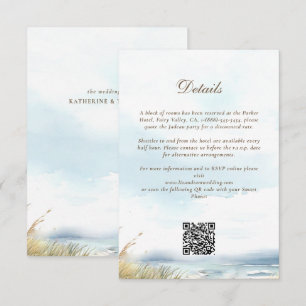 Wild Beach Ocean Wedding Details Buchungskarte Begleitkarte