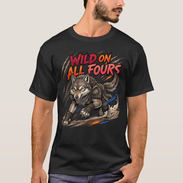 Wild Beast Motion Wolf Straße T-Shirt (Vorderseite)