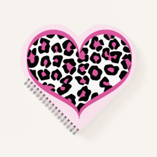 Wild bei Heart Leopard Print Notizbuch
