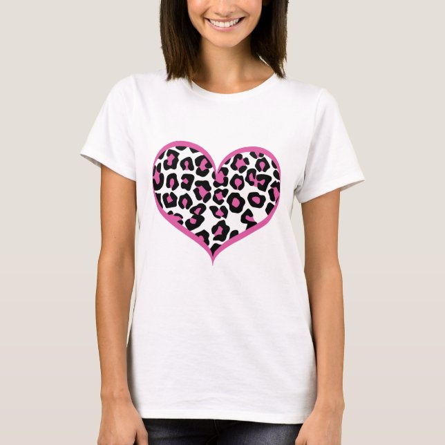 Wild bei Heart Leopard Print T-Shirt (Vorderseite)
