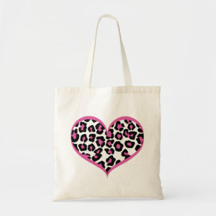 Wild bei Heart Leopard Print Tragetasche