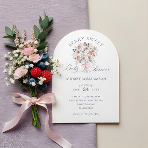 Wild Berry Floral Bouquet Berry Sweet Baby Shower Einladung