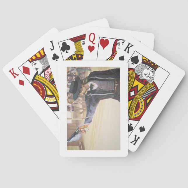 'Wild Bill' Hickok (1837-76) demonstriert seine Ma Spielkarten (Rückseite)