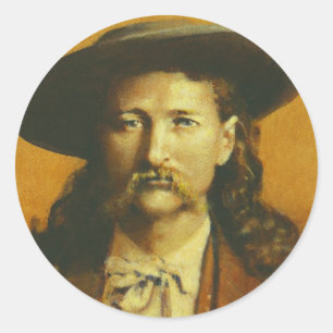Wild Bill Hickok Illustration Runder Aufkleber