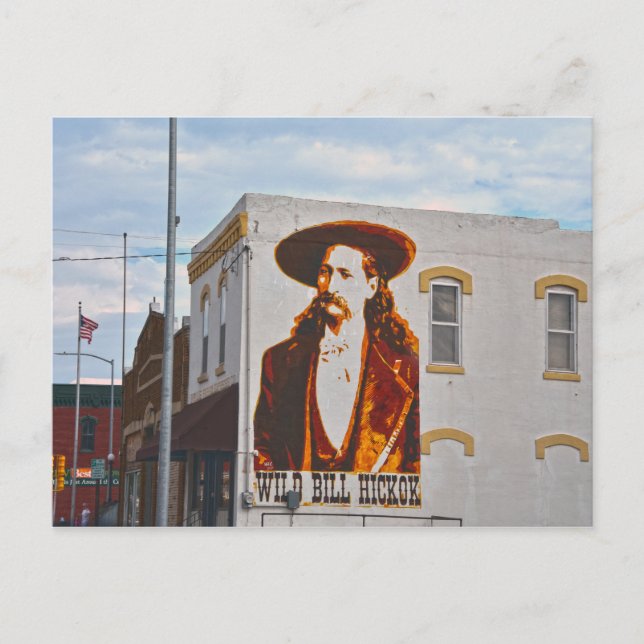 Wild Bill Hickok Mural, Abilene, Kansas Postkarte (Vorderseite)