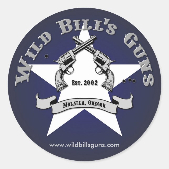 Wild Bill's Guns Patriot Logo Runder Aufkleber (Vorderseite)