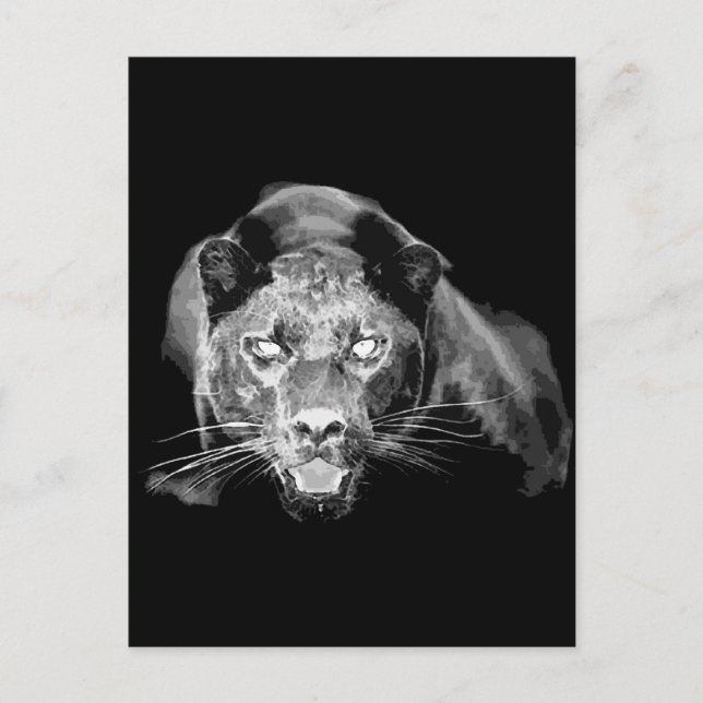 Wild Black Jaguar Cat Eyes Postcard Postkarte (Vorderseite)