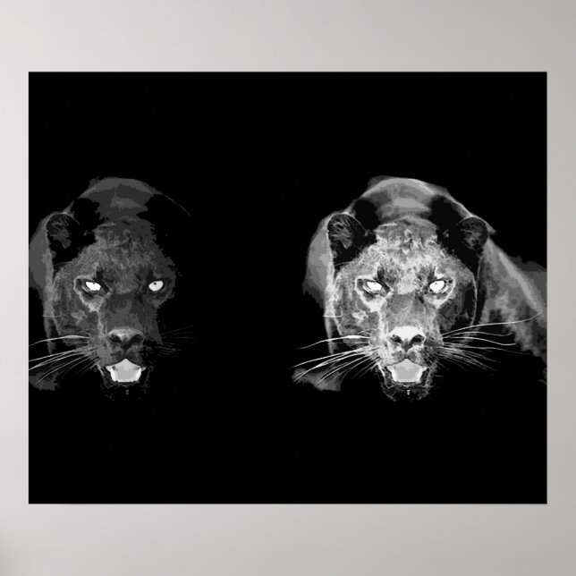 Wild Black Jaguar Cat Eyes Poster (Vorne)