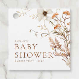 Wild Bloom Rustic Floral Baby Dusche Geschenkanhänger
