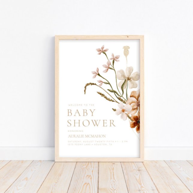 Wild Bloom Rustic Floral Baby Dusche Willkommen Poster (Von Creator hochgeladen)