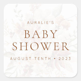 Wild Bloom Rustic Floral Einladung & Gefallen Quadratischer Aufkleber