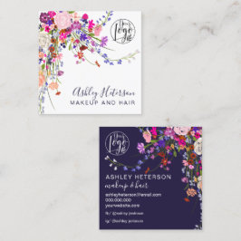 Wild blorrosa, orangefarbenes Logo Quadratische Visitenkarte