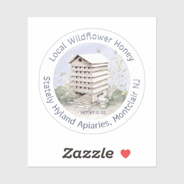 Wild Blossom Honey Waterproof Mason Jar Lid Label (Blatt)