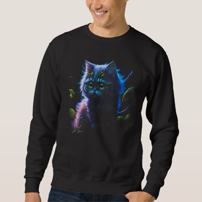 Wild Blue Baby Cat Sweatshirt (Vorderseite)