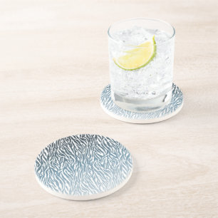 Wild Blue Zebra Print Ombre Getränkeuntersetzer