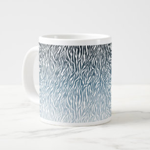Wild Blue Zebra Print Ombre Jumbo-Tasse