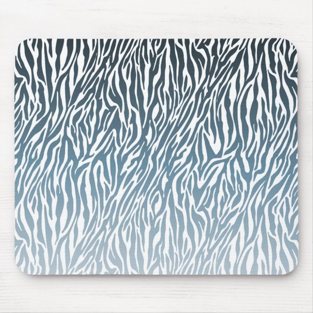 Wild Blue Zebra Print Ombre Mousepad (Vorne)