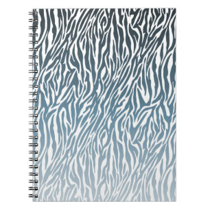 Wild Blue Zebra Print Ombre Notizblock