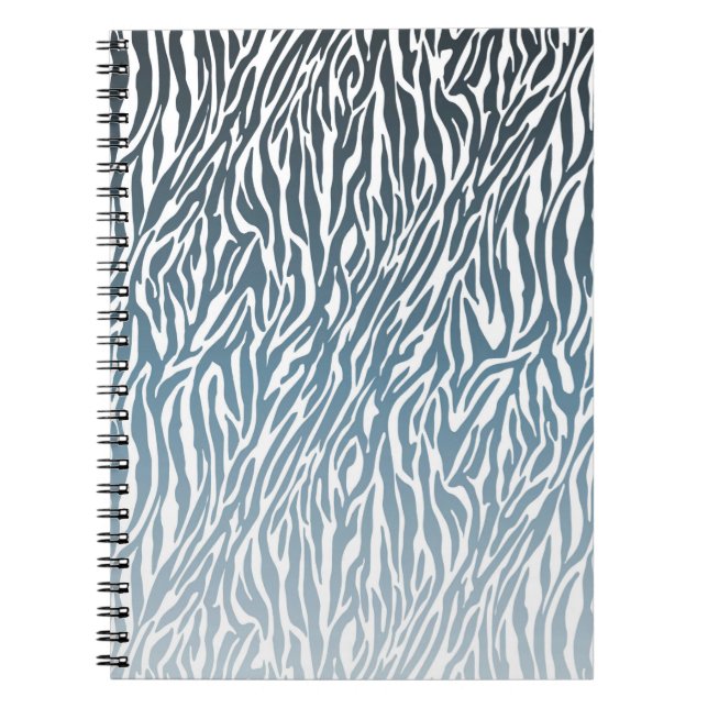 Wild Blue Zebra Print Ombre Notizblock (Vorderseite)