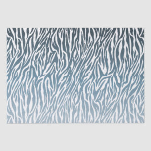 Wild Blue Zebra Print Ombre Seidenpapier