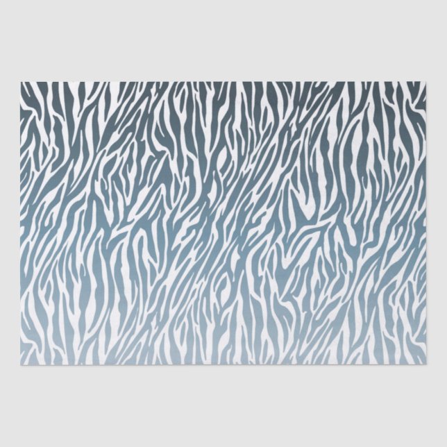 Wild Blue Zebra Print Ombre Seidenpapier (Vorderseite)