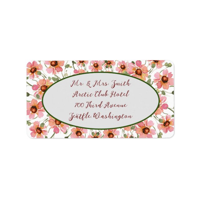 Wild Blume Label Adressaufkleber (Vorne)