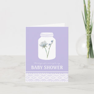 Wild Blume Mason Jar & Lace Baby Dusche Vielen Dan Dankeskarte