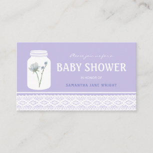 Wild Blume Mason Jar & Lace Baby Shower Ticket Begleitkarte