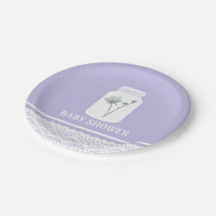 Wild Blume Mason Jar und Lace Baby Shower Pappteller