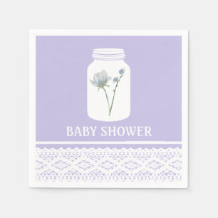 Wild Blume Mason Jar und Lace Baby Shower Serviette