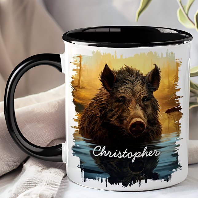 Wild Boar am Waldrand Tasse (Von Creator hochgeladen)