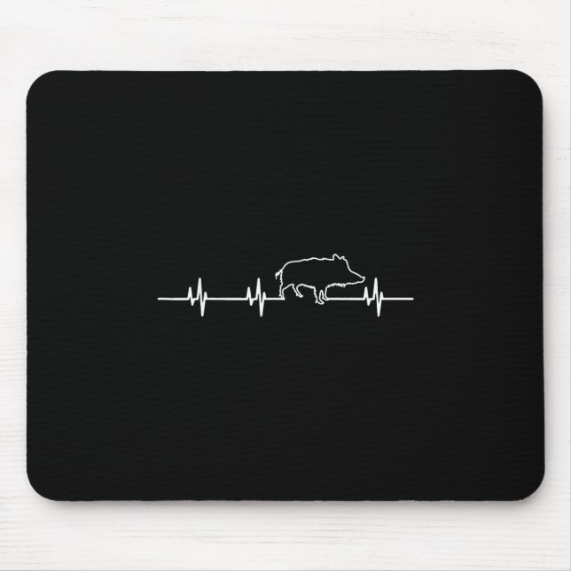 Wild Boar Heartbeat Ekg Hog Hunter Hunt Hunting  Mousepad (Vorne)