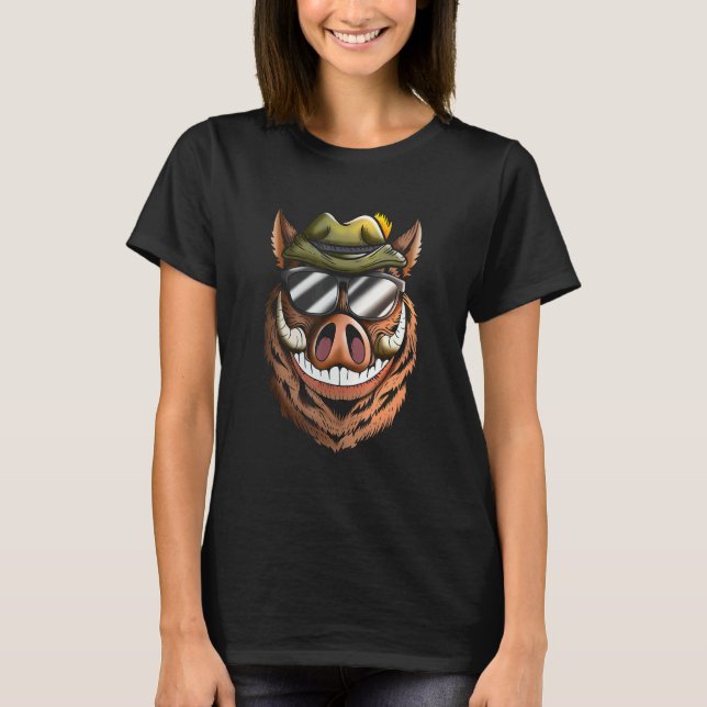 Wild Boar Hunt Battue Hunter Outfit Wild Boar Hunt T-Shirt (Vorderseite)