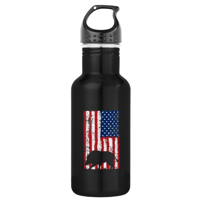 Wild Boar Hunt Design für amerikanische Jäger Edelstahlflasche (Vorderseite)