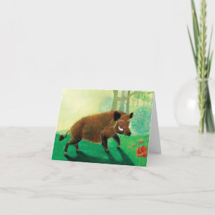 Wild-Boar-Illustration Karte