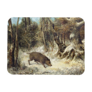 Wild Boar in the Snow, signed as Krümmet Magnet