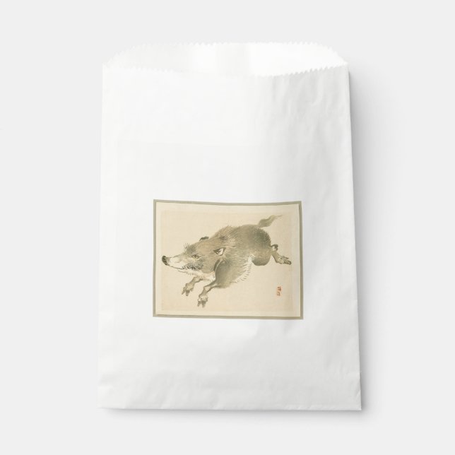 Wild Boar (japanische Kunst) (von Kono Bairei) Geschenktütchen (Vorderseite)