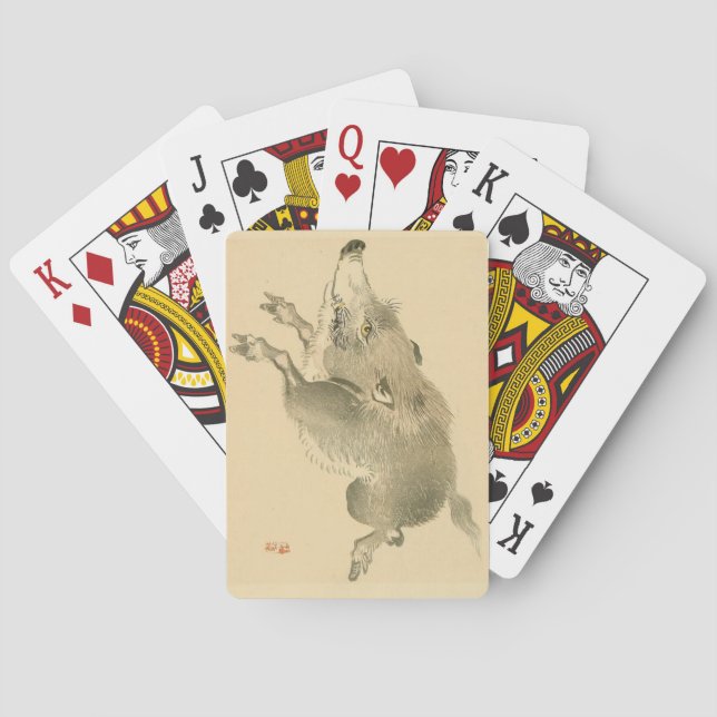 Wild Boar (japanische Kunst) (von Kono Bairei) Spielkarten (Rückseite)