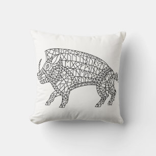 Wild Boar mit Runen Kissen