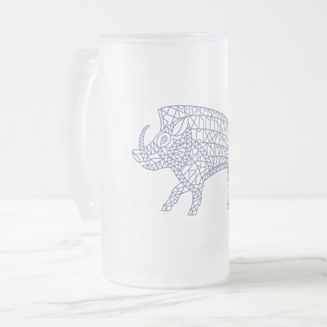 Wild Boar mit Runen Mattglas Bierglas (Vorderseite Links)