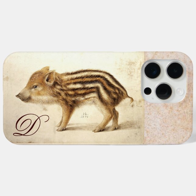 WILD BOAR PIGLET Gezeichnet Monogramm Case-Mate iPhone Hülle (Rückseite (Horizontal))