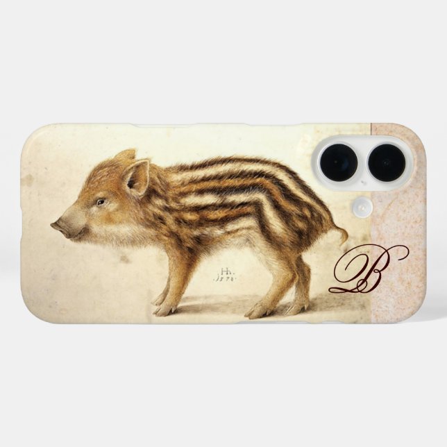WILD BOAR PIGLET Gezeichnet Monogramm Case-Mate iPhone Hülle (Rückseite (Horizontal))