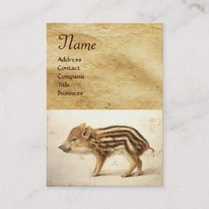 WILD BOAR PIGLET Gezeichnet Monogramm Visitenkarte