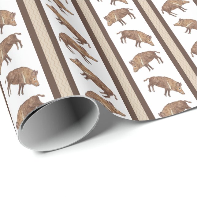 Wild Boar Stripe Geschenkpapier (Rolleneckpunkt)