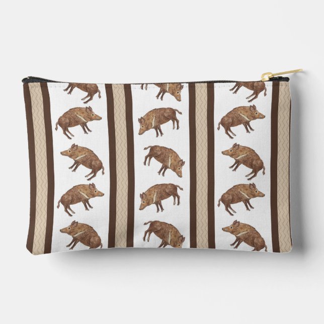 Wild Boar Stripe Zipper Pouch Zubehörtasche (Rückseite)
