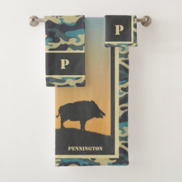 Wild Boar und Camouflage Badetuch Set
