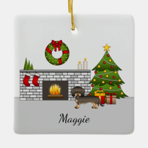 Wild-Boar-Wire-Dackel - Weihnachtssaal Keramikornament