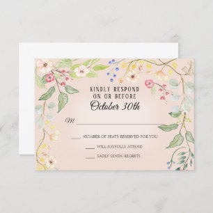 Wild Bohemisch Blush Pink Peach Wasserfarbe UAWG Einladung